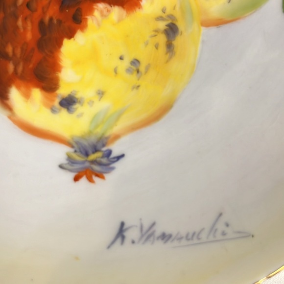 Hinode Japan decorative plate Fruit motif/Pommegranite #Japancore #Victorian - Picture 2 of 5